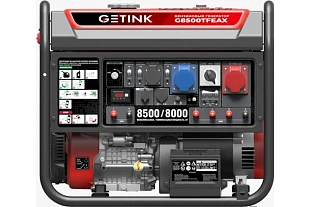 Генератор бензиновый GETINK G8500TFEAX (8,5кВт,один. мощ. на 1 и 3ф, электростартер),							