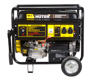 Портативный бензогенератор HUTER DY6500LX с колесами