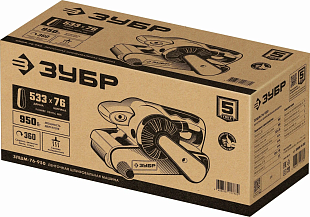 ЗУБР 76х533 мм, 950 Вт, ленточная шлифовальная машина (ЗЛШМ-76-950)