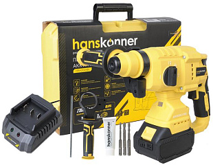 Перфоратор аккумуляторный HANSKONNER HRH2024BL 1*4Ач, ЗУ, кейс							