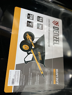 Тачка строительная DENZEL усиленная, объем 140 л, 250 кг, двухколесная, колесо 15х6.00-6 Denzel