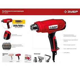 ЗУБР 2000 Вт, технический фен (ФТ-2000)