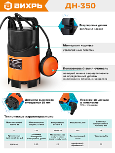 Дренажные насосы «Вихрь» ДН-350 Челябинск — официальные поставки, сертификаты. Лучшие цены, консультация специалиста. Узнайте больше!