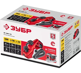 ЗУБР 1300 Вт, 110 мм, электрический рубанок (электрорубанок), станина (ЗР-1300-110)