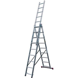 Лестница алюминиевая трёхсекционная профессиональная 3х10