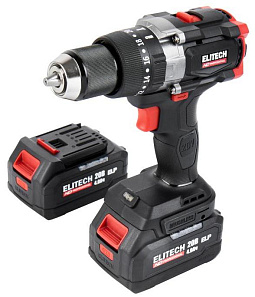 Шуруповерт ударный Elitech HD CD 20BL2 (130Н/м, 2х4а/ч)							